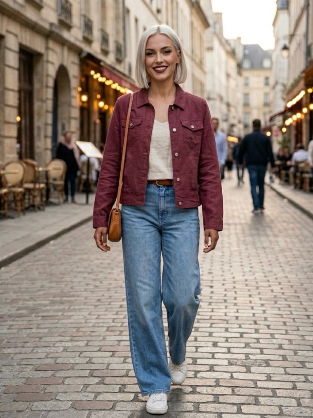NWT Jones New York 100% Linen Jacket Maroon Size – European Flax